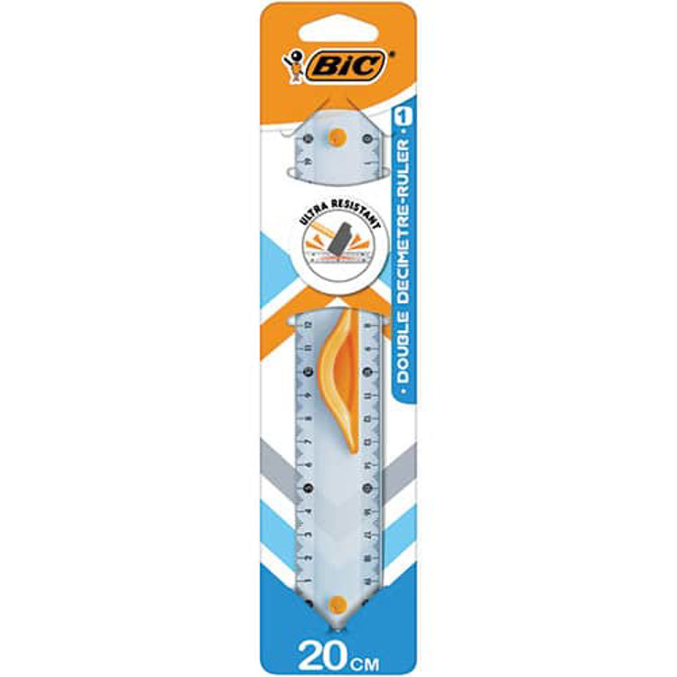 Picture of 3633-Bic Dual Scale Plastic Ruler 20cm
